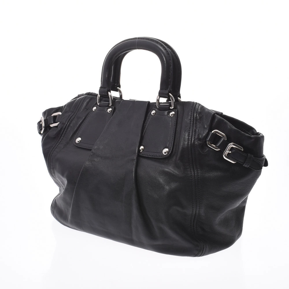 Prada handbag calfskin black bag